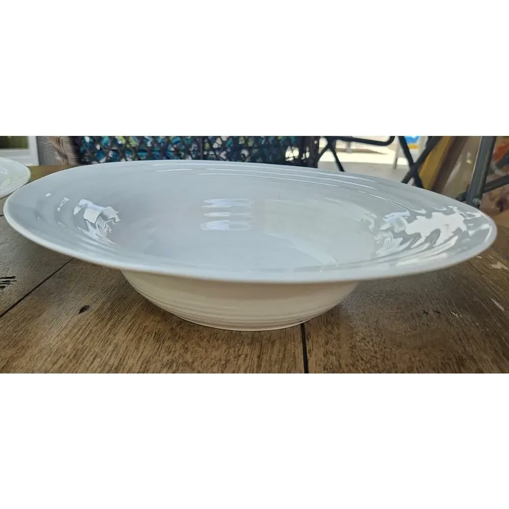 2 Unique Wide Lip Bowls White by Sophie Conran For Portmeirion 10.5Wx2.5D 4# #25